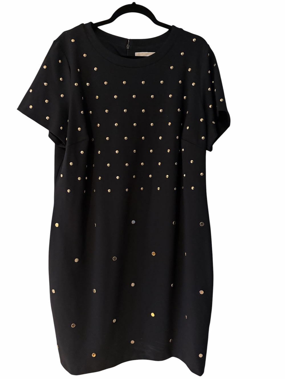 Michael Kors Black Shift Dress with Gold Studs